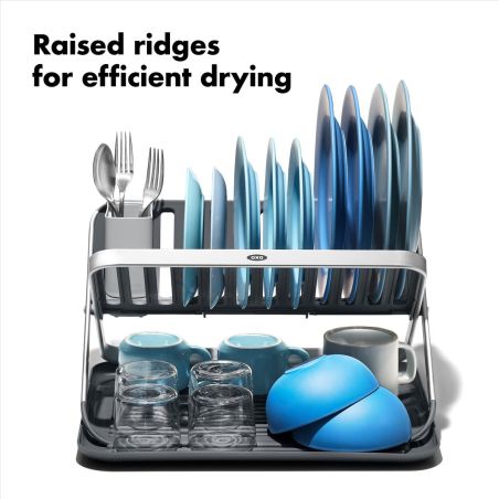 OXO Good Grips Aluminum Fold Flat Dish Rack | OXO | Mimocook