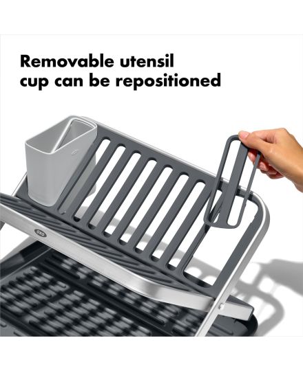 OXO Good Grips Aluminum Fold Flat Dish Rack | OXO | Mimocook