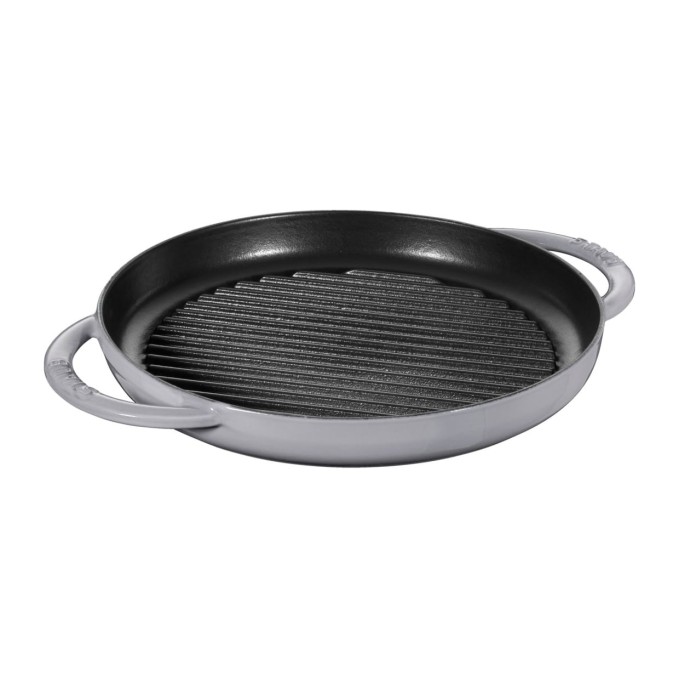 Staub Round Grill Pan in Enamelled Cast Iron 26cm | Staub | Mimocook