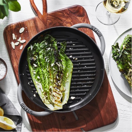 Staub Round Grill Pan in Enamelled Cast Iron 26cm | Staub | Mimocook
