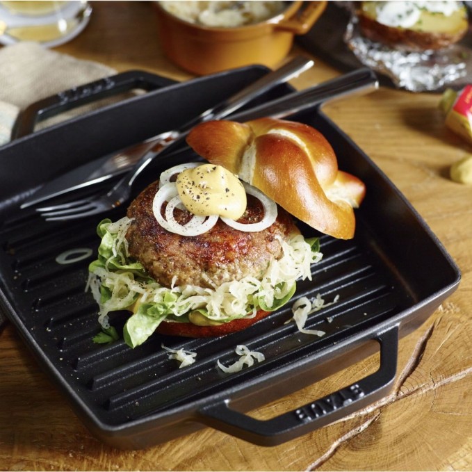 Staub Grillpfanne mit zwei Griffen aus Emailliertem Gusseisen 23cm | Staub | Mimocook