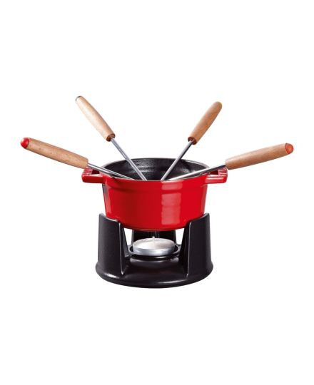 Staub Fondue Set in Enamelled Cast Iron 10cm | Staub | Mimocook