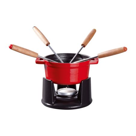 Staub Fondue Set in Enamelled Cast Iron 10cm | Staub | Mimocook