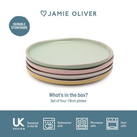Jamie Oliver Big Love Perfect Plates conjunto de 4 pratos em grés 19cm | Jamie Oliver | Mimocook