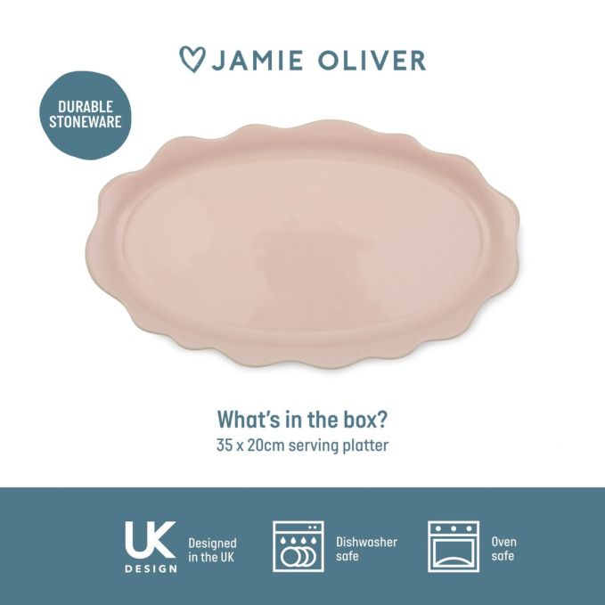 Jamie Oliver Big Love Pass Me Platter schmale Servierplatte aus Steinzeug | Jamie Oliver | Mimocook