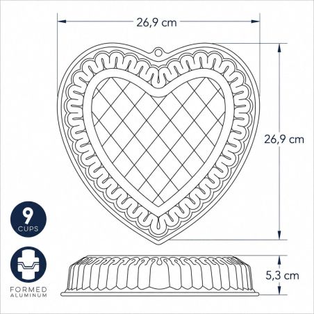 Nordic Ware Forma Quilted Heart Cake Pan